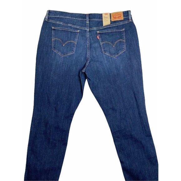 Levi's Women's Plus 711 Blue Denim Distressed Skinny Jeans Size 20W - Picture 7 of 11